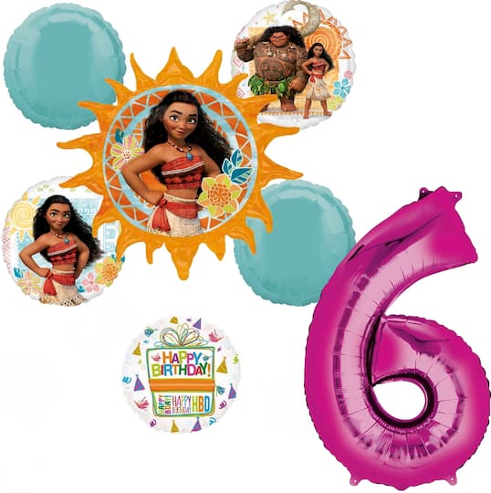 Moana Birthday 7-Piece Foil Balloon Bouquet
